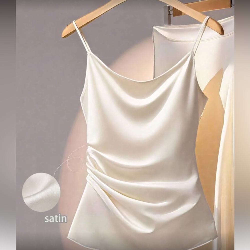 Elegant Beige Satin Camisole